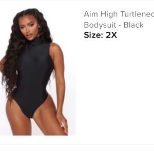 Fashion Nova Black Turtleneck Bodysuit